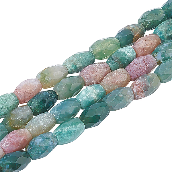 

PandaHall 2 Strands Natural Indian Agate Beads Strands, Faceted, Oval, 8.5~9x6mm, Hole: 1mm, about 22pcs/strand, 8.07''(20.49cm) Indian...