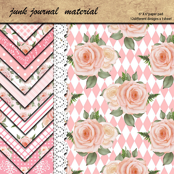 

PandaHall 12 Sheets Flower Scrapbook Paper Pads, for DIY Album Scrapbooks, Greeting Card, Background Paper, Pink, 152x152mm Paper Flower...