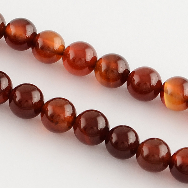 

PandaHall Natural Agate Round Bead Strands, Dyed, 10mm, Hole: 1mm, about 38pcs/strand, 14.9 inch Natural Agate Round Red