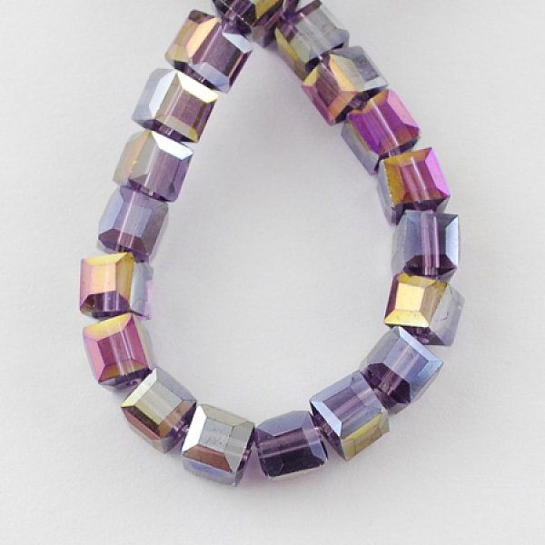 

PandaHall Electroplate Glass Beads Strands, AB Color Plated, Faceted, Cube, DarkSlate Blue, 6x6x6mm, Hole: 1mm, about 100pcs/strand, 22 inch...