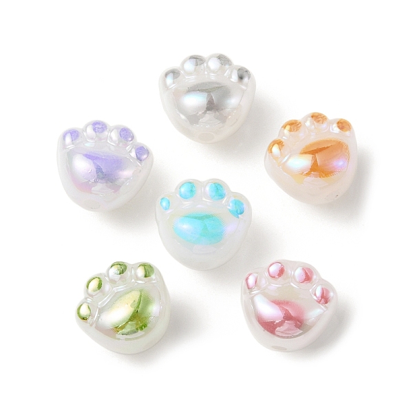 

PandaHall UV Plating Acrylic Beads, Iridescent, Cat Paw, Mixed Color, 11x12x9mm, Hole: 1.8mm Acrylic Paw Print Multicolor