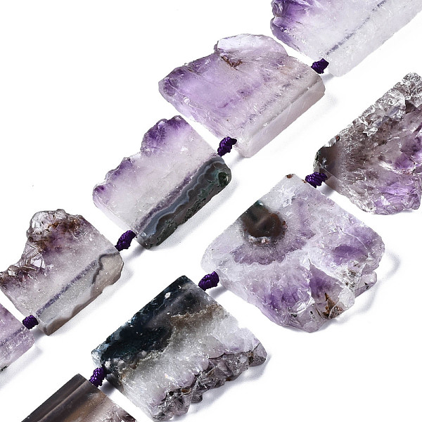 

PandaHall Natural Druzy Amethyst Beads Strands, Rectangle, 30~44.5x20~47x7~11mm, Hole: 1.8mm, about 9~10pcs/strand, 15.75''~16.34''...