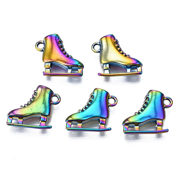 

PandaHall Rainbow Color Alloy Pendants, Cadmium Free & Nickel Free & Lead Free, Ice Skates, 17.5x20.5x6.5mm, Hole: 2mm Alloy Shoes