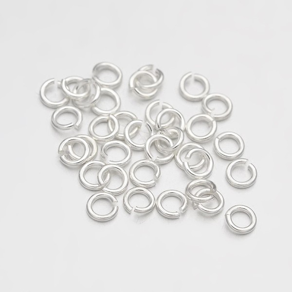 

PandaHall Brass Open Jump Rings, Silver Color Plated, 18 Gauge, 8x1mm, Inner Diameter: 6mm, about 3400pcs/500g Brass