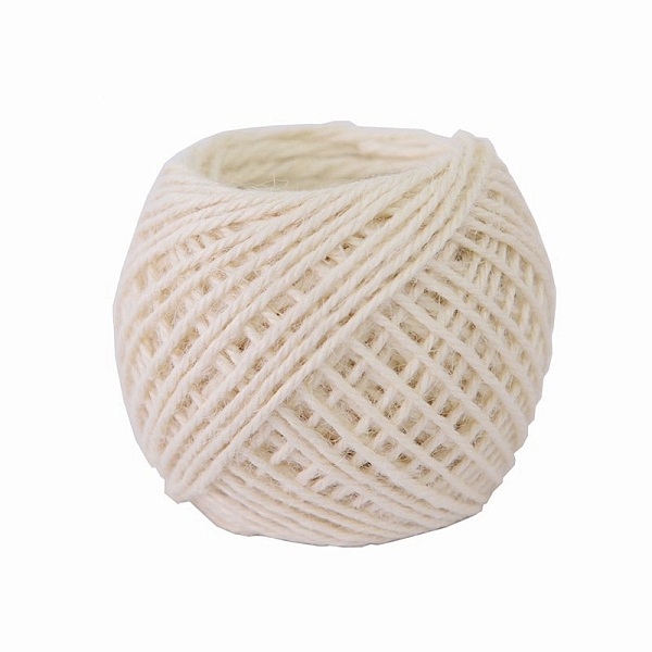 

PandaHall 50M Jute Cord, Round, for Gift Wrapping, Party Decoration, Antique White, 2mm, about 54.68 Yards(50m)/Roll Jute