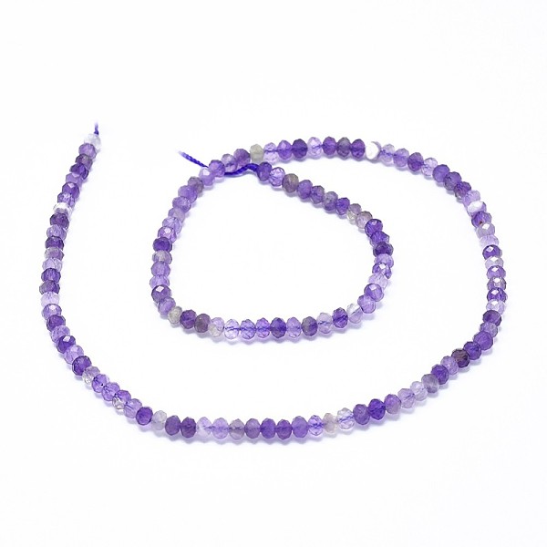 

PandaHall Natural Amethyst Beads Strands, Faceted, Rondelle, 3.5~4x2~2.5mm, Hole: 0.7mm, about 43pcs/strand, 15.5 inch(39.5cm) Amethyst...