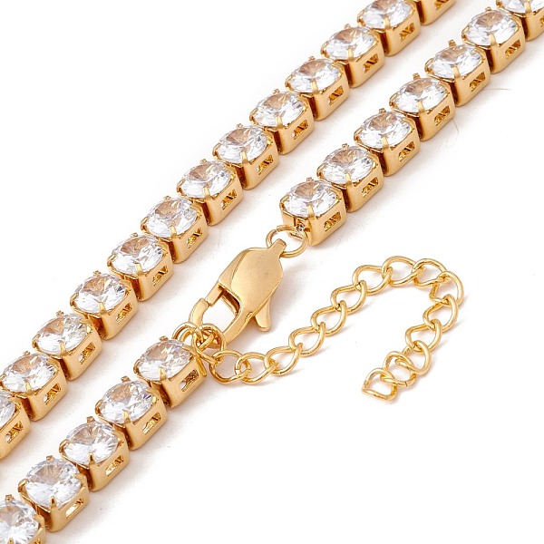 

PandaHall Classic Cubic Zirconia Tennis Necklace, Vacuum Plating 304 Stainless Steel Jewelry for Women, Golden, Clear, 16.65 inch(42.3cm)...