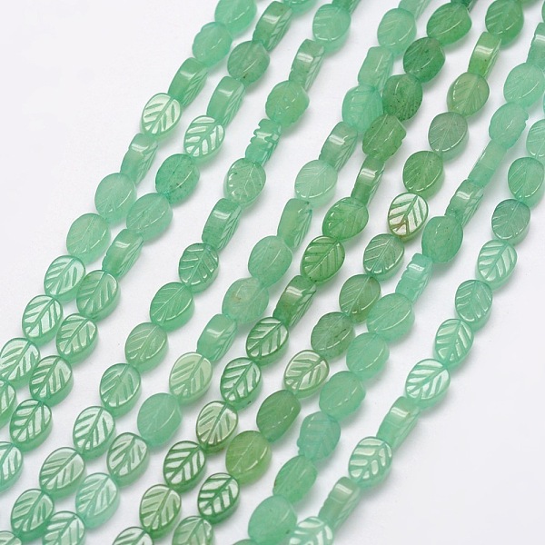

PandaHall Natural Green Aventurine Beads Strands, Leaf, 8x6x3.5mm, Hole: 1mm, about 48pcs/strand, 15.5 inch Green Aventurine Leaf