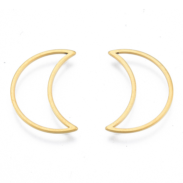 

PandaHall 201 Stainless Steel Linking Rings, Moon, Golden, 21x14.5x1mm, Inner Diameter: 7x19.5mm 201 Stainless Steel Moon