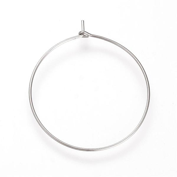 

PandaHall 304 Stainless Steel Hoop Earrings, Stainless Steel Color, 24 Gauge, 34x29.5x0.5mm, pin: 0.5mm 304 Stainless Steel