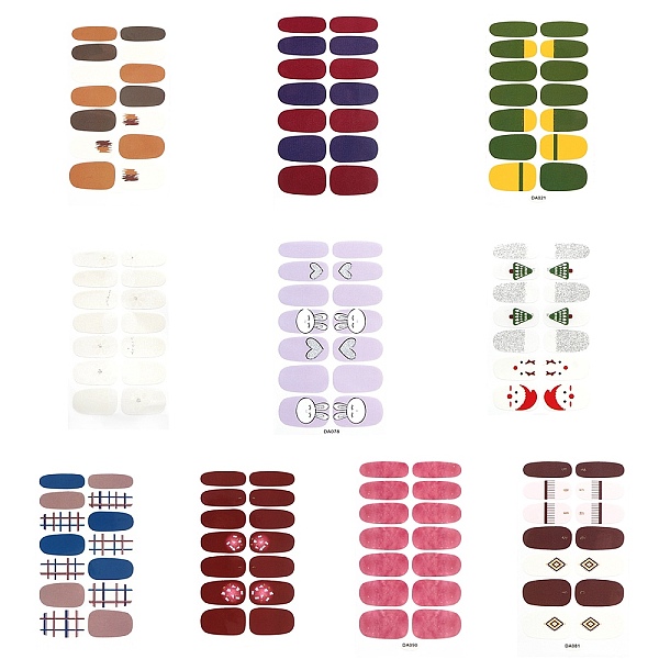 PandaHall Full Cover Nail Art Stickers, Marble Flower Animal Tartan Self-adhesive Nail Art Decals Stickers, for Women Girls Manicure Nail...