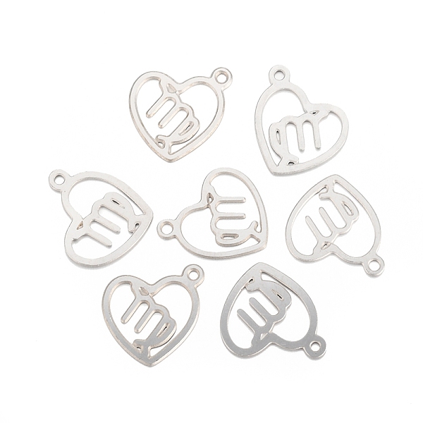 

PandaHall 304 Stainless Steel Pendants, Laser Cut, Heart with Constellation, Virgo, 15.5x13x0.8mm, Hole: 1.5mm 304 Stainless Steel Virgo
