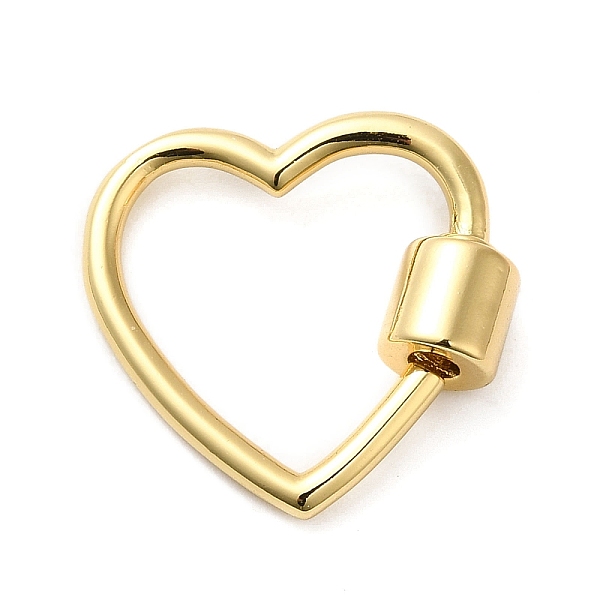 

PandaHall Rack Plating Brass Screw Carabiner Lock Charms, for Necklaces Making, Lead Free & Cadmium Free, Long-Lasting Plated, Heart, Real...