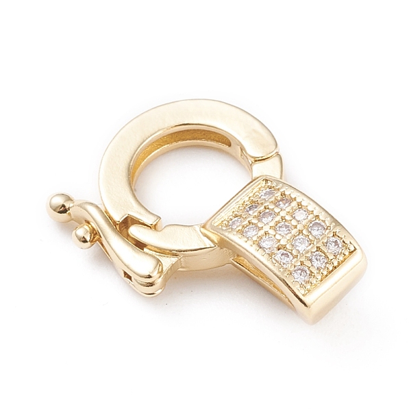 

PandaHall Brass Micro Pave Clear Cubic Zirconia Twister Clasps, Long-Lasting Plated, Golden, 18x13.5x6mm, Hole: 5.5x3.5mm Brass+Cubic...