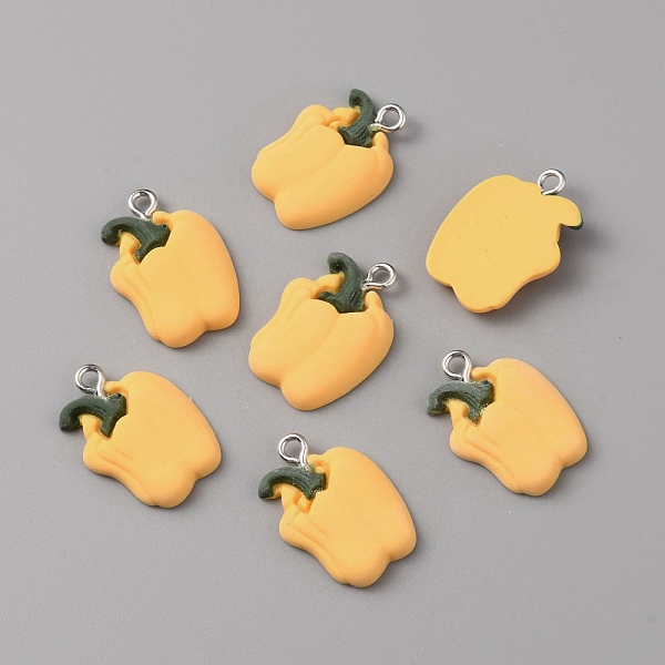 

PandaHall Opaque Resin Pendants, Yellow Bell Peppers Charm, with Platinum Tone Alloy Loops, Yellow, 22x15x4mm, Hole: 2mm Alloy+Resin...