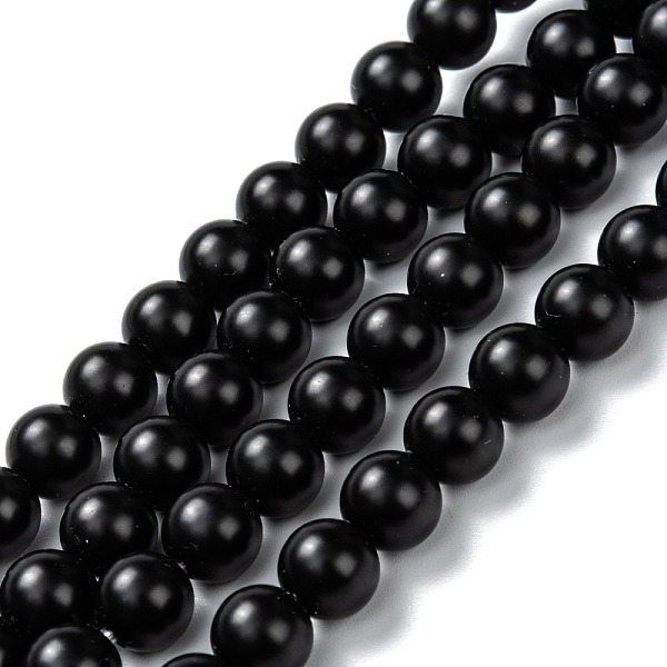 

PandaHall Natural Black Onyx Beads Strands, Dyed & Heated, Frosted, Round, 8mm, Hole: 2mm, about 48~49pcs/strand, 14.45~14.76 inch(36.7cm)...