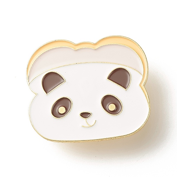 

PandaHall Toast with Panda Enamel Pin, Animal Iron Enamel Brooch for Backpack Clothes, Light Gold, Black, 26x30x10mm Iron Black