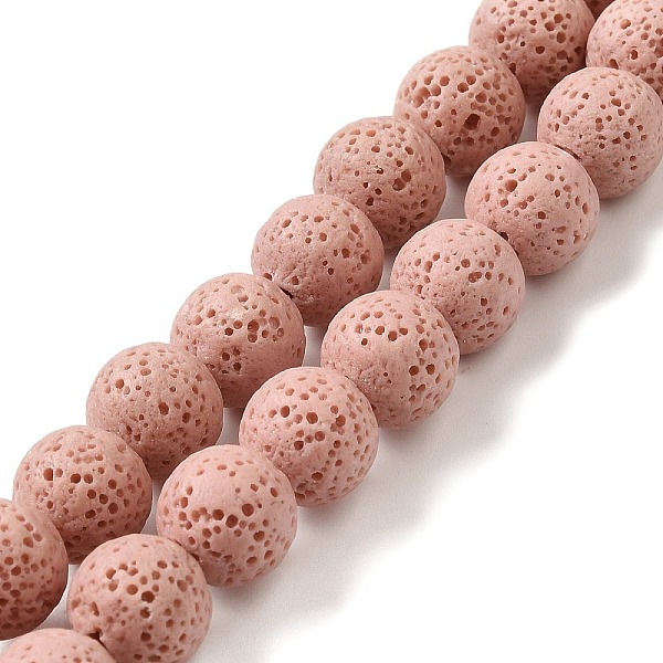 Brins de perles de pierre de lave naturelle
