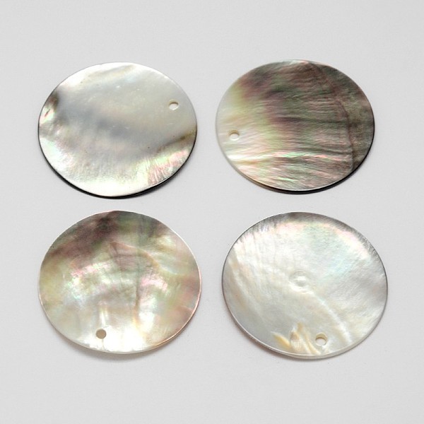 

PandaHall Flat Round Black Lip Shell Pendants, Mixed Color, 35~36x1~2mm, Hole: 1mm Black Lip Shell Flat Round Multicolor
