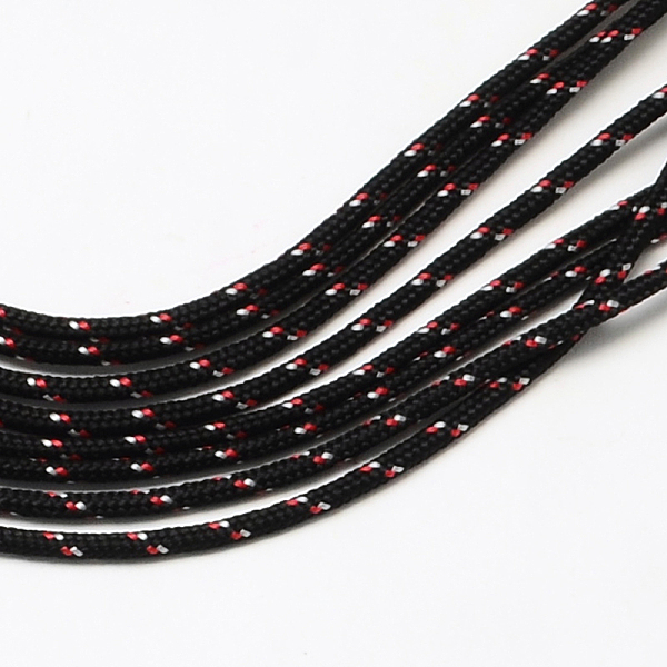 

PandaHall Polyester & Spandex Cord Ropes, 1 Inner Core, Black, 2mm, about 109.36 yards(100m)/bundle Polyester Black