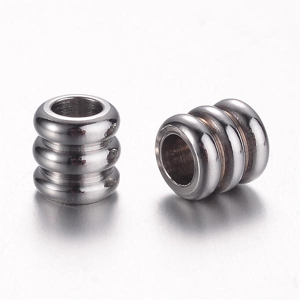 

PandaHall 201 Stainless Steel Beads, Grooved BeadsColumn, Stainless Steel Color, 5x5mm, Hole: 3mm 201 Stainless Steel Column