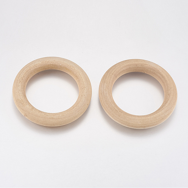 

PandaHall Unfinished Wood Linking Rings, Annular, 63~64x10.5mm, Hole: 42~43mm Wood Ring Orange