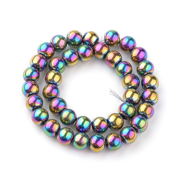 

PandaHall Electroplate Glass Beads Strands, Round, Multi-color Plated, 4mm, Hole: 1mm, about 70pcs/strand, 11 inch Glass Round