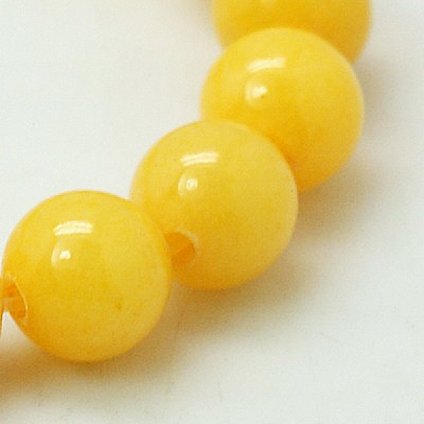 

PandaHall Natural Mashan Jade Round Beads Strands, Dyed, Yellow, 12mm, Hole: 1mm, about 34pcs/strand, 15.7 inch Mashan Jade Round Yellow