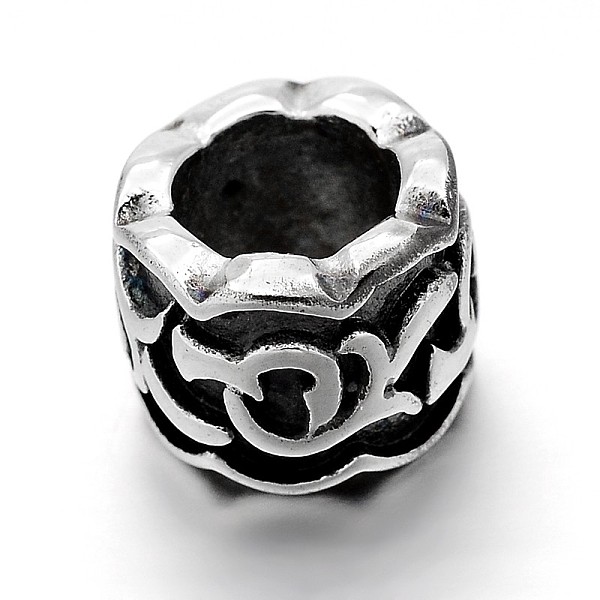 

PandaHall Retro 304 Stainless Steel Big Hole Column Beads, Antique Silver, 8x10.5mm, Hole: 6mm 304 Stainless Steel Column