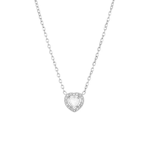 

PandaHall White Cubic Zirconia Heart Pendant Necklace with Stainless Steel Chains, Stainless Steel Color, 17-3/4 inch(45cm) Cubic Zirconia...
