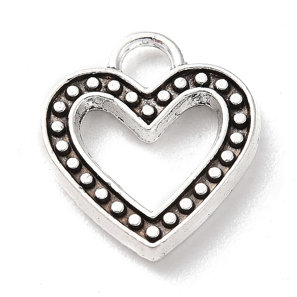 

PandaHall Tibetan Style Alloy Pendants, Heart, Antique Silver, 14.5x13x2mm, Hole: 2.5mm, about 617pcs/500g Alloy Heart