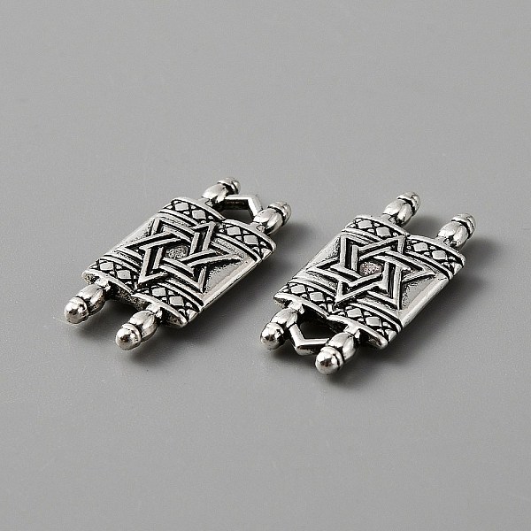

PandaHall Tibetan Style Alloy Charm, Reel with Star of David, Antique Silver, 20.5x10x3mm, Hole: 3x2.5mm Alloy Others