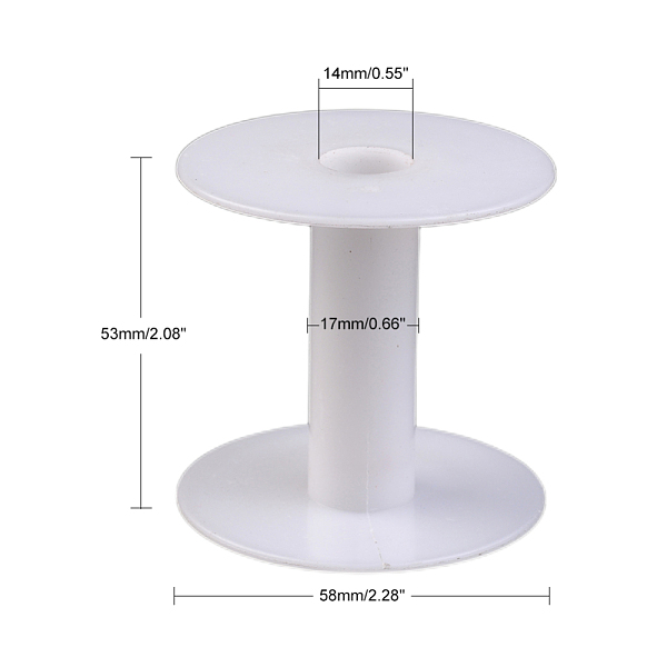 

PandaHall Plastic Empty Spools for Wire, Thread Bobbins, White, 17x53~56mm, Hole: 14mm Plastic White