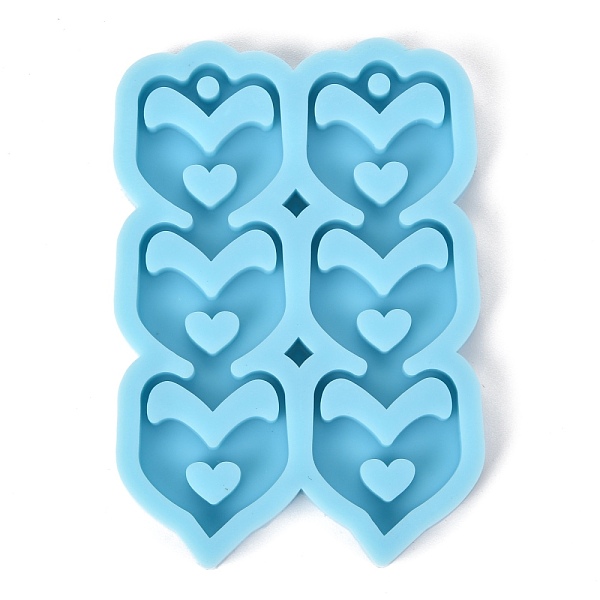 

PandaHall Pendant Silicone Molds, Resin Casting Molds, For UV Resin, Epoxy Resin Jewelry Making, Heart, Dark Cyan, 80x55x7mm Silicone Heart