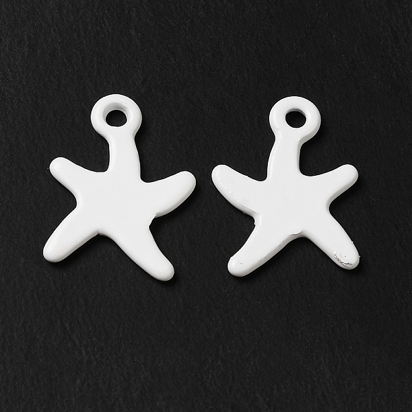 

PandaHall Spray Painted 201 Stainless Steel Charms, Starfish Charm, White, 12x9x1mm, Hole: 1.2mm 201 Stainless Steel Starfish White