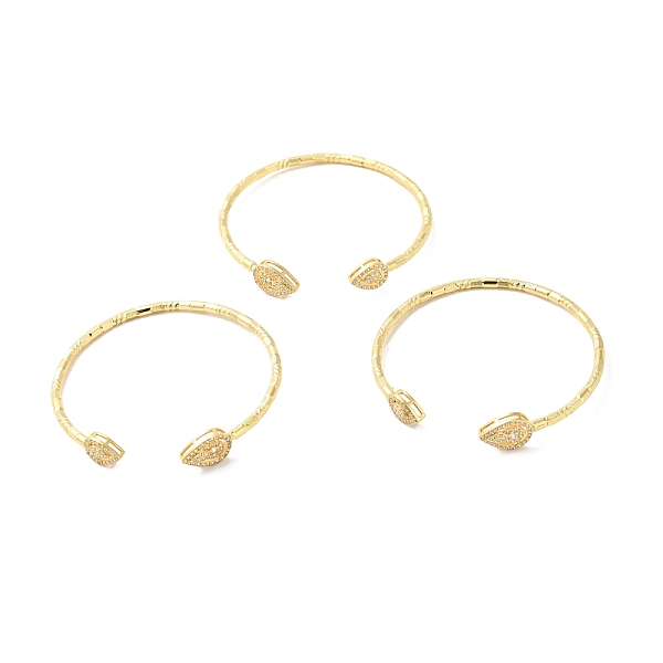 

PandaHall Clear Cubic Zirconia Teardrop Open Cuff Bangle, Brass Torque Bangle for Women, Cadmium Free & Nickel Free & Lead Free, Real 18K...