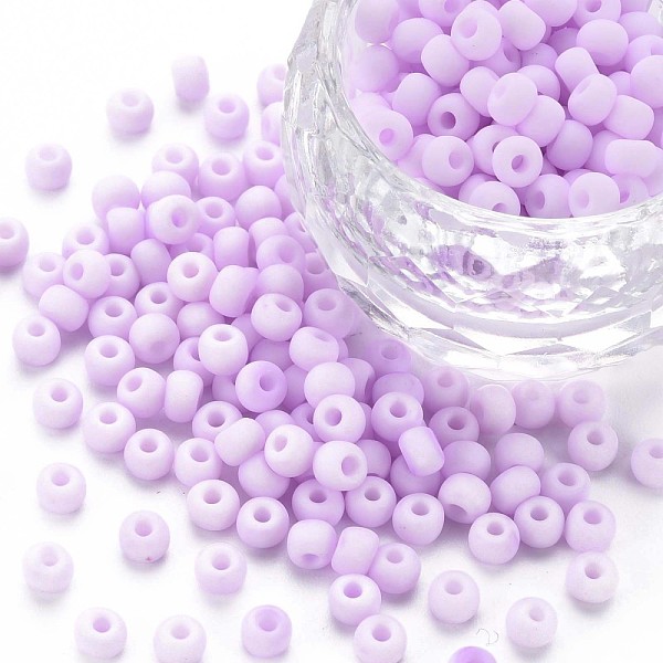 

PandaHall 6/0 Glass Seed Beads, Macaron Color, Round Hole, Round, Violet, 4~4.5x3mm, Hole: 1~1.2mm, about 4500pcs/bag, about 450g/bag. Glass..., Purple