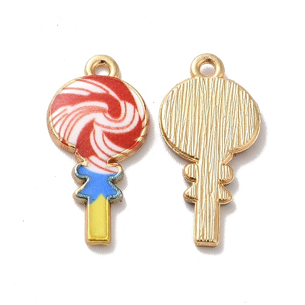 

PandaHall Alloy Enamel Pendants, Golden, Lollipop Charm, Red, 24x12x2mm, Hole: 1.5mm Alloy+Enamel Lollipop Red