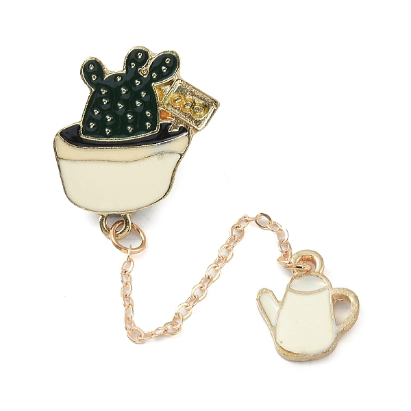 

PandaHall Plant Enamel Pins, Golden Alloy Brooches, for Backpack Clothes, Cactus, 92mm Alloy+Enamel Cactus