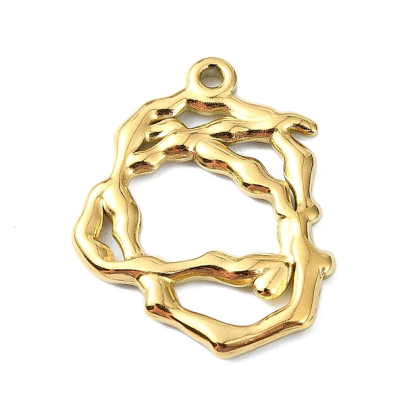 

PandaHall Ion Plating(IP) 304 Stainless Steel Pendants, Real 18K Gold Plated, Irregular Ring Charm, 25x20x2mm, Hole: 1.5mm 304 Stainless...