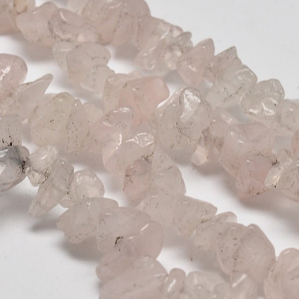 

PandaHall Chip Natural Rose Quartz Beads Strands, 5~8x5~8mm, Hole: 1mm, 34 inch Rose Quartz Chip