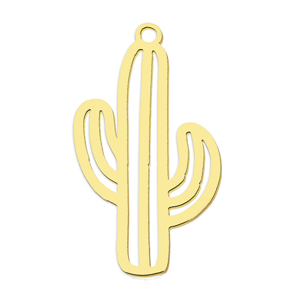 

PandaHall 201 Stainless Steel Pendants, Laser Cut, Vacuum Plating, Cactus, Golden, 27x15x1mm, Hole: 1.6mm 201 Stainless Steel Others