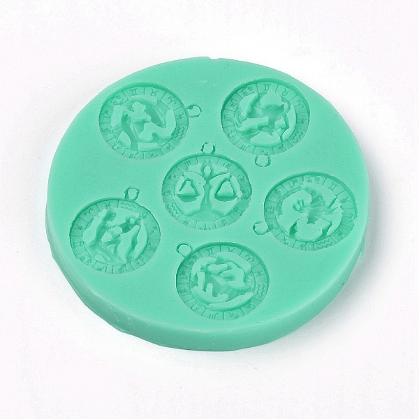 

PandaHall Constellation Pendants Food Grade Silicone Molds, Resin Casting Molds, UV Resin & Epoxy Resin Jewelry Making, Flat Round..., Green