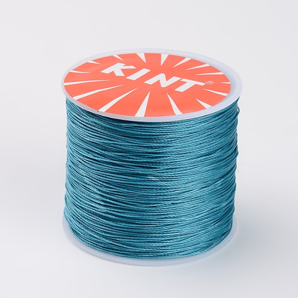 

PandaHall Round Waxed Polyester Cords, Twisted Cord, Dark Cyan, 0.5mm, about 115.92 yards(106m)/roll Waxed Polyester Cord Round Cyan