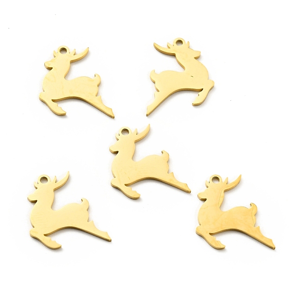 

PandaHall 201 Stainless Steel Pendants, Christmas Theme, Christmas Reindeer, Golden, 16x16x1mm, Hole: 1.5mm 201 Stainless Steel Deer