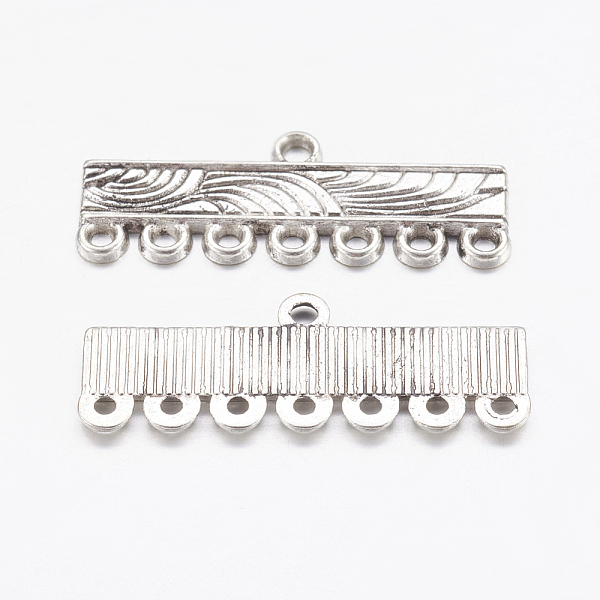 

PandaHall Tibetan Style Chandelier Components Links, Lead Free and Cadmium Free, Rectangle, Antique Silver Color, 28mm long, 11mm wide, 1mm...
