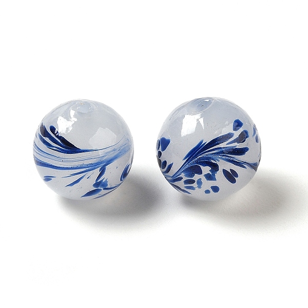 

PandaHall Handmade Lampwork Beads, Round, Royal Blue, 12.5x12mm, Hole: 1.8mm Lampwork Round