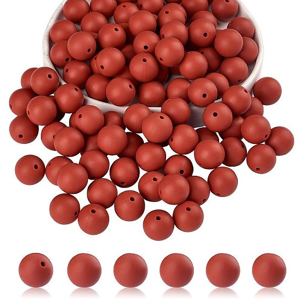 

PandaHall 20Pcs Round Solid Color Silicone Beads, Chewing Beads For Teethers, DIY Nursing Necklaces Making, FireBrick, 15mm, Hole: 1.8mm..., Red