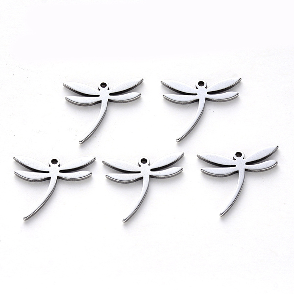 

PandaHall 304 Stainless Steel Pendants, Laser Cut, Dragonfly, Stainless Steel Color, 15x16.5x1mm, Hole: 1.2mm 304 Stainless Steel Dragonfly