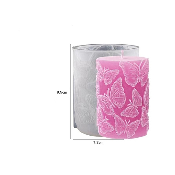 

PandaHall DIY Silicone Candle Molds, For Candle Making, Flower, White, 7.3x9.5cm Silicone Column White